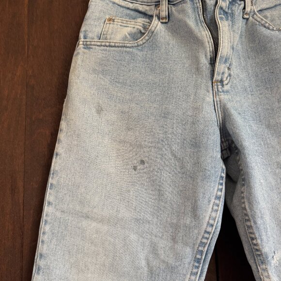 Vintage 90s Distressed Wrangler Relaxed Fit Barrel Mom Jeans 29x30 Light Denim - Picture 6 of 8